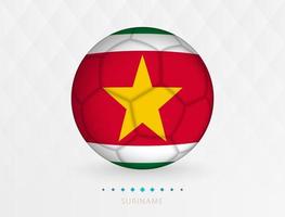 fotboll boll med suriname flagga mönster, fotboll boll med flagga av suriname nationell team. vektor