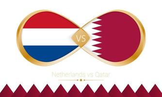 nederländerna mot qatar gyllene ikon för fotboll 2022 match. vektor