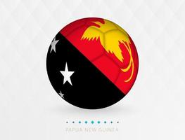 Fußball mit Papua-Neuguinea-Flaggenmuster, Fußball mit Flagge der Nationalmannschaft von Papua-Neuguinea. vektor