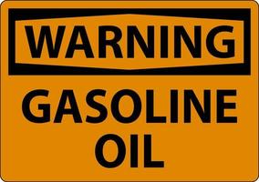 varning tecken bensin och olja på vit bakgrund vektor
