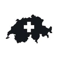 schweiz Karta ikon, enkel stil vektor