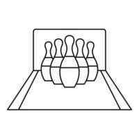 Bowling-Kiefern-Symbol, Umrissstil vektor