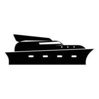 Yacht ikon, enkel svart stil vektor