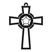 Edelstein-Kreuz-Symbol, einfachen Stil vektor