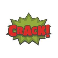 Comic-Boom-Crack-Symbol, flacher Stil vektor