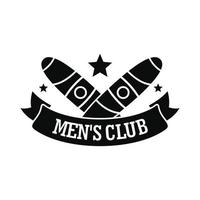 Logo des Zigarrenclubs für Männer, einfacher Stil vektor