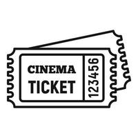 Kinoticket-Symbol, Umrissstil vektor