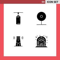 4 kreative Symbole moderne Zeichen und Symbole von Taschenstrand-Stanzmedien-Leuchtturm editierbare Vektordesign-Elemente vektor