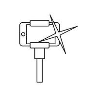 Fotografieren auf dem Smartphone auf dem Selfie-Stick-Symbol vektor