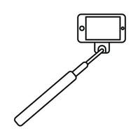 Selfie-Stick und Smartphone-Symbol, Umrissstil vektor