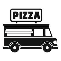 Pizza-LKW-Symbol, einfacher Stil vektor