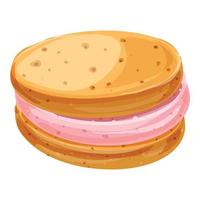 Marshmallow-Cookie-Symbol, Cartoon-Stil vektor
