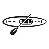 Draufsicht-Kajak-Symbol, einfacher Stil vektor