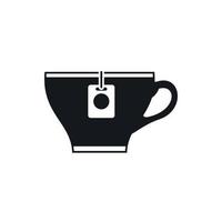 kopp med tepåse ikon, enkel stil vektor