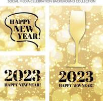 champagne guld lampor mallar social media samling vektor