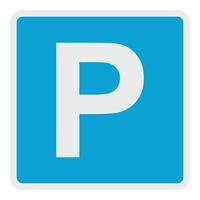 Parkplatz-Symbol, flacher Stil. vektor