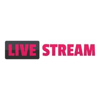 Live-Stream-Symbol, flacher Stil. vektor