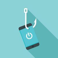 Phishing-Smartphone-Symbol, flacher Stil vektor