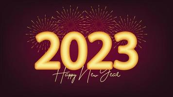 2023 Lycklig ny år hälsning kort med färgrik bakgrund vektor