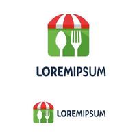 Rest-Food-Logo-Design-Vorlage mit weißem Hintergrund vektor