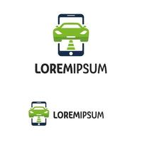 mobil bil logotyp design mall med vit bakgrund vektor