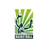 slam dunka basketboll logotyp design illustration. basketboll mästerskap logotyp design mall vektor