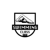 Logo eines Schwimmers. inspiration für das logo-design von schwimmvereinen oder schwimmschulen vektor