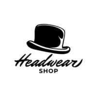schwarzes Hut-Logo. Kopfbedeckung Mode-Logo-Design-Vorlage vektor