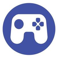 Spiel-Joystick-Symbol. Vektor-Gamepad-Symbol. moderne Strichzeichnungen. Spiel-Symbol. Spielstöcke. Blauer Hintergrund vektor