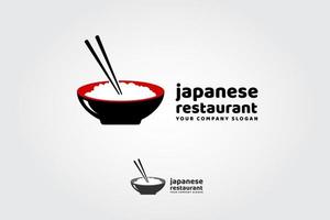 Japanisches Restaurant ist eine Mehrzweck-Logo-Vorlage, die in allen Unternehmen verwendet werden kann, die mit asiatischem Essen, Reis, Fast Food, Restaurants usw. zu tun haben. vektor