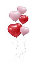valentinstaghintergrund mit 3d roten luftballons in formherz. Parteikompositionen. Valentinstag Dekoration vektor