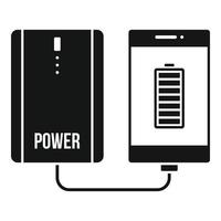 Powerbank lädt Smartphone-Symbol, einfacher Stil vektor