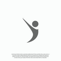 vektor konstnärlig och enkel skiss av abstrakt mänsklig silhuett isolerat. sport logotyp design illustration mall.