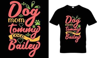 hund mamma Tommy kokospalm bailey t skjorta design vektor