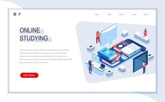 online studerar isometrisk målsida vektor