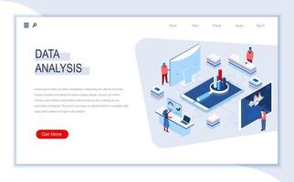 dataanalys isometrisk målsida vektor