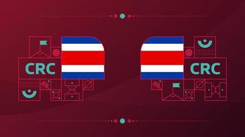 costa rica flagga för 2022 fotboll kopp turnering. isolerat nationell team flagga med geometrisk element för 2022 fotboll eller fotboll vektor illustration