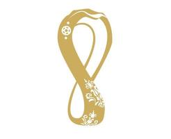 fifa värld kopp qatar 2022 guld officiell logotyp mästare symbol design vektor abstrakt illustration