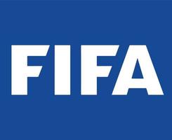 FIFA offizielles Logo weißes Symbol Design abstrakte Vektorgrafik mit blauem Hintergrund vektor