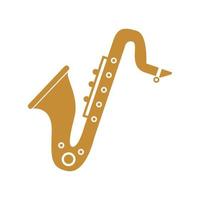 saxofon logotyp ikon design vektor