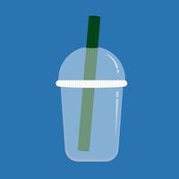 klar plast kopp, kaffe, ljuv vatten. vektor illustration