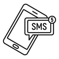 Smartphone-SMS-Symbol, Umrissstil vektor