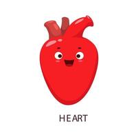 tecknad serie röd hjärta mänsklig kropp organ karaktär vektor