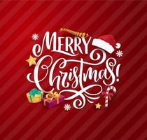 jul gåvor och hälsning kort text, xmas vektor