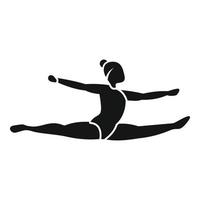 Mädchen-Gymnastik-Sprung-Symbol, einfacher Stil vektor