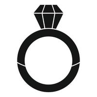 Luxus-Diamantring-Symbol, einfacher Stil vektor