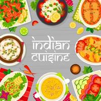 indische küche restaurant menüseite cover vorlage vektor