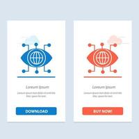 data manager technology vision blau und rot herunterladen und jetzt kaufen web-widget-kartenvorlage vektor