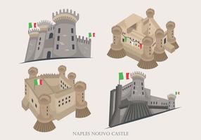 Neapel Historical Nouvo slottsbyggnaden vektorillustration vektor