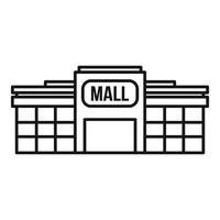 kleine Mall-Gebäude-Ikone, Umriss-Stil vektor